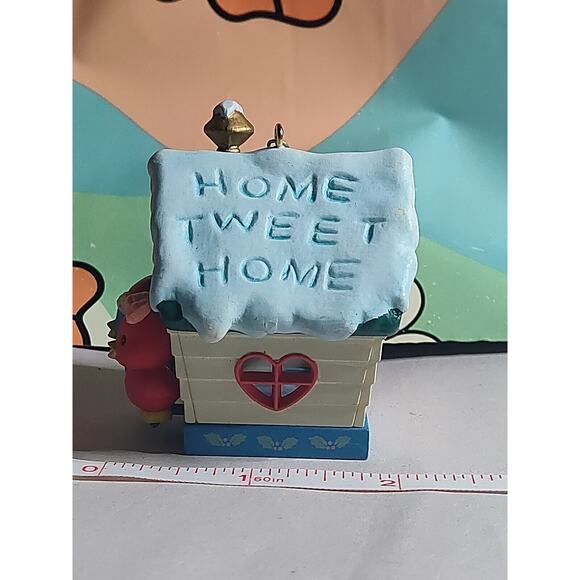 Enesco Ornament Home Tweet Home Red Blue Bird In Birdhouse 1993 New Home Owners - Picture 2 of 6